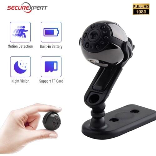 Mini Camera HD 1080P 155° Wide Angle Night Vision Camcorder Small Motion Detection DV Aerial Camera Max Support 32G SD Card