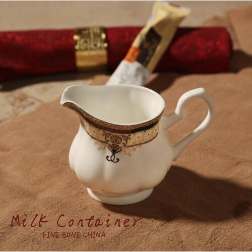 Bone China British Style Milk Pot Ceramic Milk Jugs with Handle and Pull Cup Frothing Jug Small Milk Cup Ceramic Coffeeware
