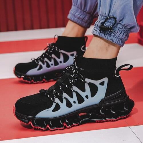 High lightweight hombre mens knitted red Sneakers casual shoes for top mesh male Male sneakers athletic man breathable Men gym