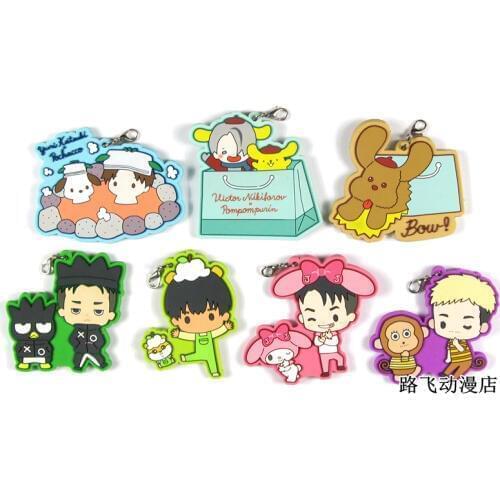 YURI ON ICE Anime keychain Victor Nikiforov Katsuki JJ Otabek Yuuri Rubber strap/mobile phone charms