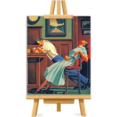 Vintage Couple Picture DIY Painting By Numbers Colouring Zero Basis HandPainted Oil Painting Unique Gift Home Decor