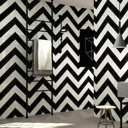 Wall White Stripe Black Paper Rolls Modern Simple Geometry Lines Designs Pvc Waterproof Restaurant Living Room Striped Wallpaper