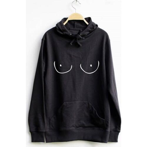 New arrival Boobs Boob Boobies printed funny Hoodie Sweatshirt Unisex long sleeve black Hoodie casual tops drop ship