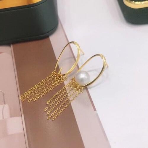 Charm DIY 925 Sterling Silver Earrings Findings Settings Base Mountings Parts Mounts for Coral Pearls Agate Crystal Stones Beads