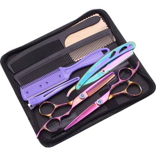 6.0 inch Hair scissors Professional Plum handle Hairdressing Scissors Barber Scissors Set Hair Cutting Shears Scissor Haircut
