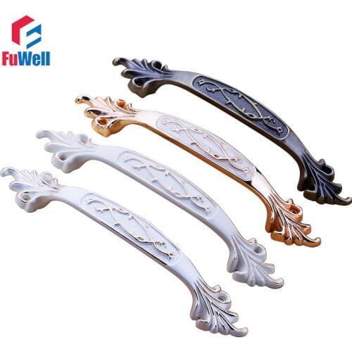 Furniture Handle Zinc Alloy Cabinet Door Handle Pulls 96mm/128mm Hole Pitch Kitchen Cupboard Drawer Furniture Handle