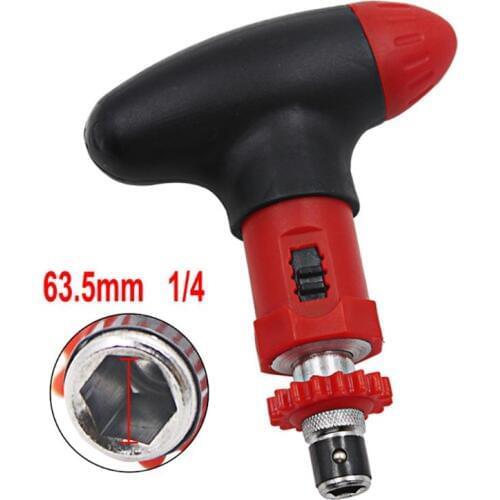 Manual T Type Ratchet Screwdriver Quick Bolt Driver Batch 6.35 mm Rotate Forward Reverse