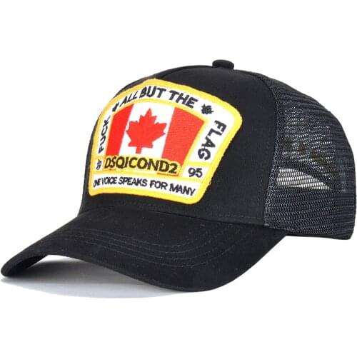 Women men mesh hats fashion sports Big Maple Leaf embroidery Breathable cotton baseball hat sunscreen tide cap