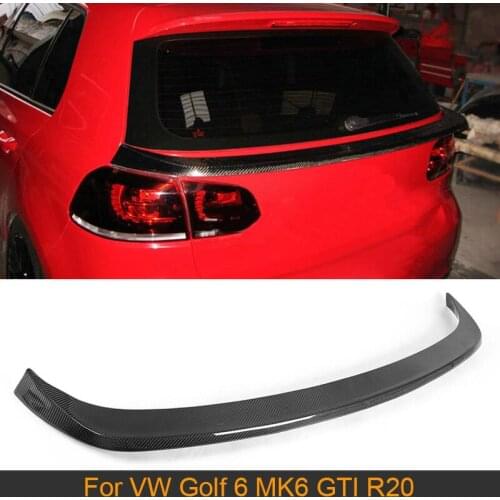 Carbon Fiber Rear Trunk Lip Spoiler Auto Car Middle Rear Wing For Volkswagen VW Golf6 MK6 GTI R20 2010 2011 2012 2013