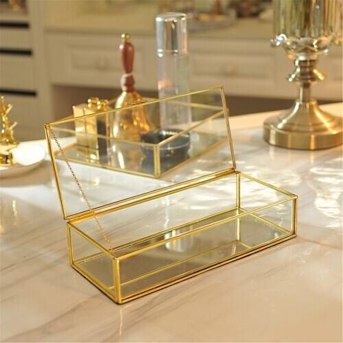 Glass Container Box, Retro Transparent Glass Jewelry Box, Decorative Box Fashion Delicate Personality Brand New And High Quality