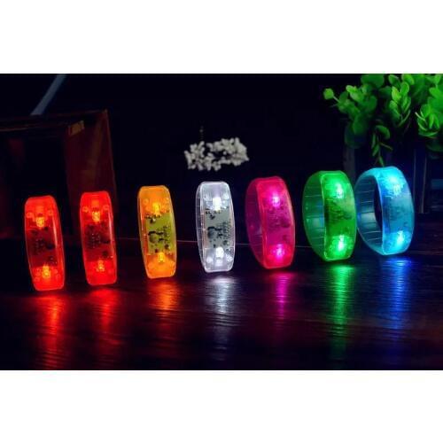 Activated Sound Control Led Flashing Bracelet Light Up Bangle Wristband Club Party Bar Cheer Luminous Hand Ring Glow Stick