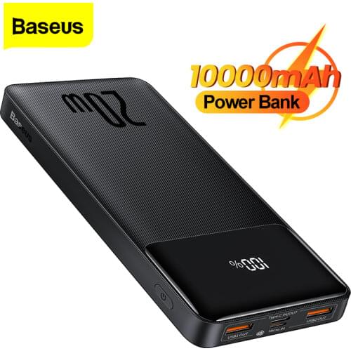 Baseus Power Bank 10000mAh External Battery 10000 mAh Powerbank PD 20W Charging Portable Charger For iPhone Xiaomi mi Poverbank
