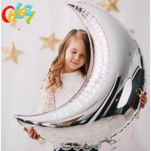 1PCS 36inch Large size moon Helium balloon Gold Silver Birthday party decor supplies wedding celebration Aluminum Foil Globos