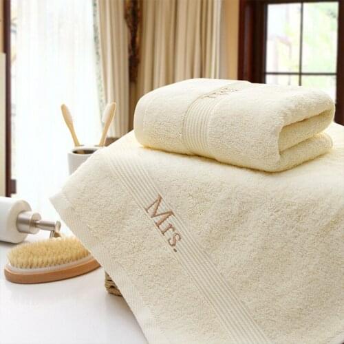 High Quality Pure Cotton Towel Mr Mrs Hotel Embroidered Couple Gift Housewear Furnishings Man Women Party Favors Home Decoration