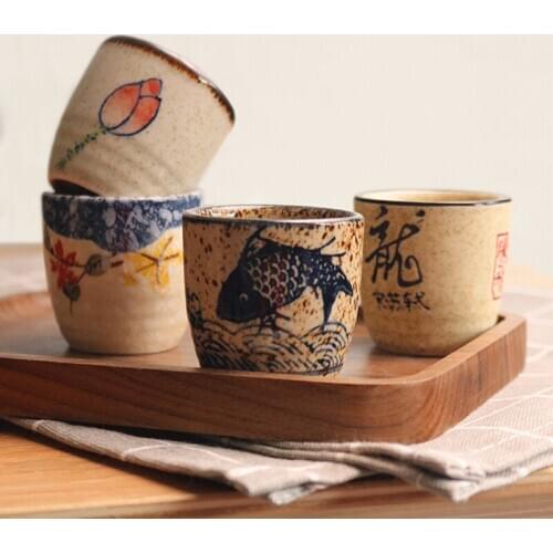 NEWYEARNEW 1piece Vintage Wineglass Teacup Retro Tea Single Cup Business Gift Drinking ware Teaware