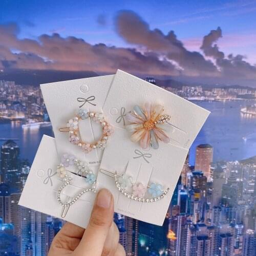 1PC Crystal Rhinestones Hair Clips Round Heart Moon Round Shape Hairpins Girls Metal Barrettes Hair Accessories Hair Styling