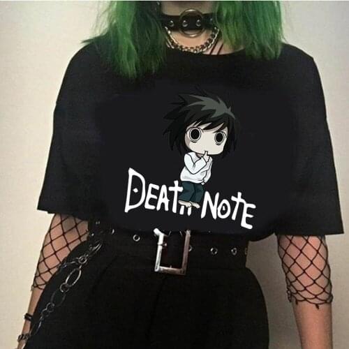 2021 Hot Anime Cartoon T Shirt Women Fashion Death Note T-shirt Graphic Japanese Anime Tshirt Kawaii Tees