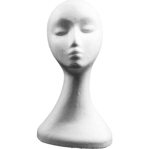 Plus Size Women Styrofoam Head DIY Props Headdress Display Model Foam Female Mannequin Head Wig Hat Holder