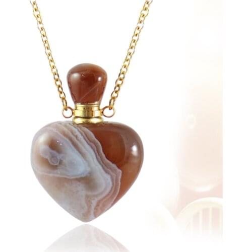 1PC Natural Gems stone Necklace for Ashes Hair Locket Cremation Jewery Memorial Jewelry Urn Jewelry Fillable Jewelry