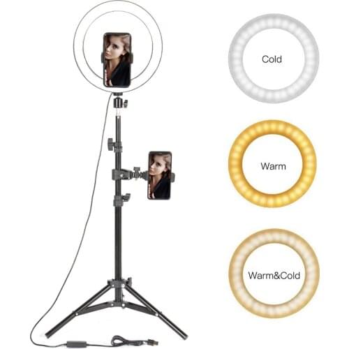 10" LED Ring Light Photographic Selfie Ring Light with Stand for Youtube Makeup Video Studio Tripod Ring Light for Smartphone