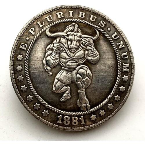 1881 Wandering Coin Bull Demon King Commemorative Coin Animal Collection Coin Gift Lucky Challenge Coin