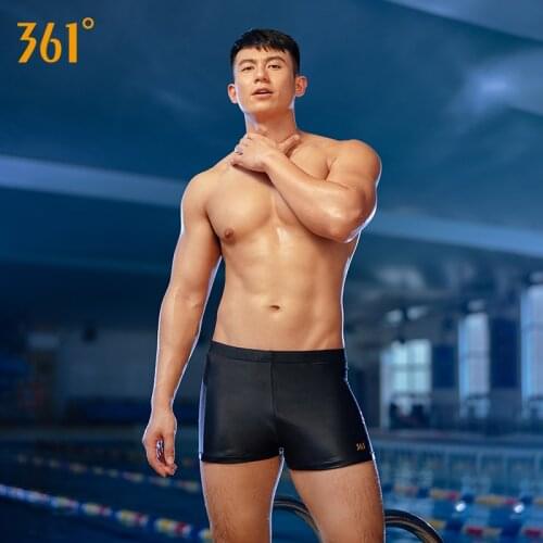361 Plus Size Men Swimming Trunks Pool Black Tight Swim Shorts Men Swimwear Boy Swimsuit Male Swimming Pants Bathing Suit