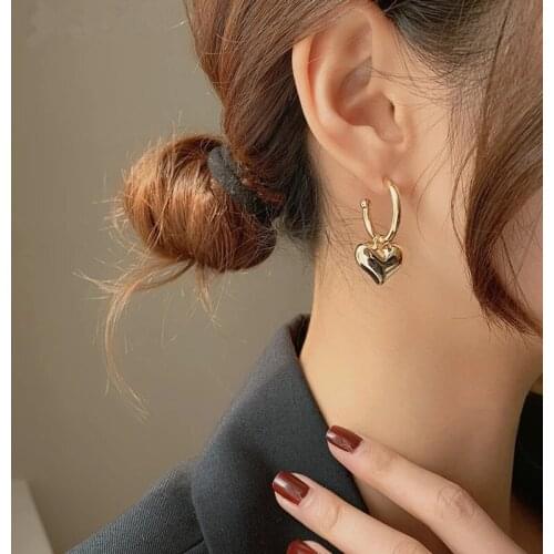 925 Sterling Silver Tassel Heart Earrings For Women Korean Fashion Party Wedding Jewelry Wholesale eh270