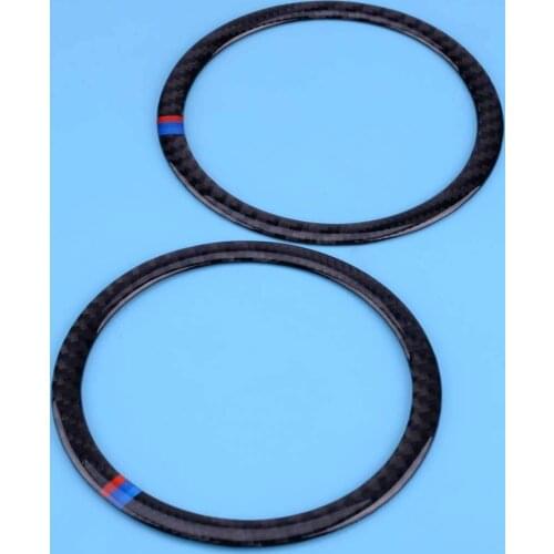 Accessories 2PCS Carbon Fiber Speaker Loud Cover Sticker Trim Fit for BMW 3 Series E90 X1 E84 2012 Accessories