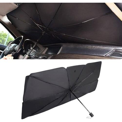 Auto Car Umbrella Windshield Sun Shade Cover Foldable for Front Window Black