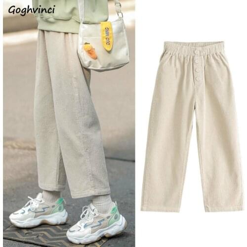 Women Casual Straight Pants 2020 New Fashion Winter Warm Plus Velvet Thicker High Waist Ankle-Length Trousers Students Ins Soft