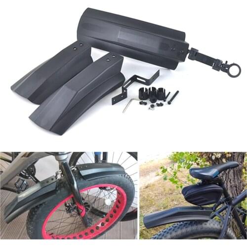2 Pcs Bicycle Mudguard Fat Bike Fender Front Rear Mud Guard for MTB Bikes Cycling Bicycle Flashing Quick Release Fenders
