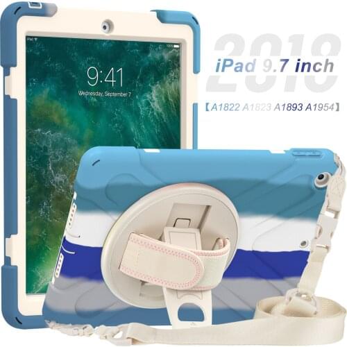 360 Rotation Hand Strap Coque For Ipad 9.7 2017 2018 Protective Cover Tablet Protector For Funda Ipad 9.7 2017 2018 Case+Pen
