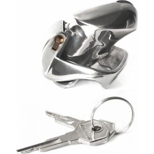 Black emperor stainless steel chastity cage two ways to open comfortable escape SM mens fun products penis ring