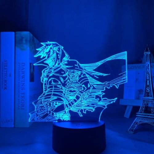Brangdy Anime Gurren Lagann Kamina Led Night Light for Bedroom Decor Birthday Gift Night Lamp Kamina Light Gurren Lagann Gadget