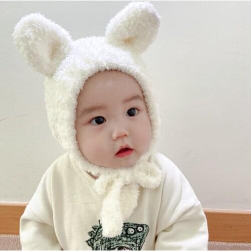 Bear Ear Baby Hat Autumn Winter Girl Boy Bonnet Hat Soft Warm Kids Plush Ear Protection Children Beanie Cap Baby Accessories