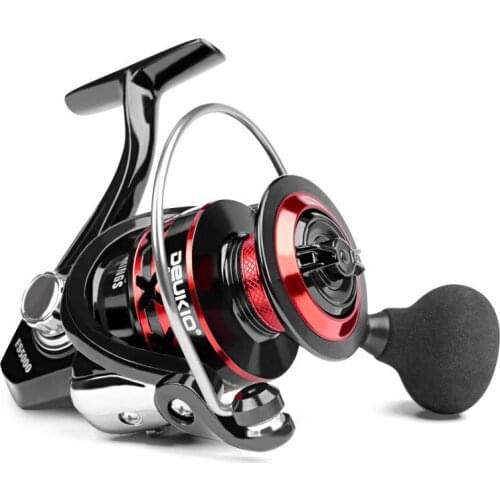DEUKIO 2021 NEW Fishing Spinning Reel FS2000~7000 Gear Ratio 5.0:1/4.7:1 EVA Grip Pill Metal Spool Lure Fishing Badge Reel