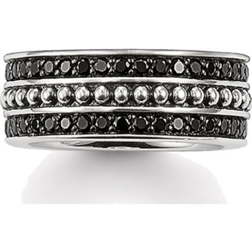 925 Sterling Silver Blackened Black Zirconia Pave Rings, European Most Fashion Glam Ring Jewelry Best Ring Gift for Women Men