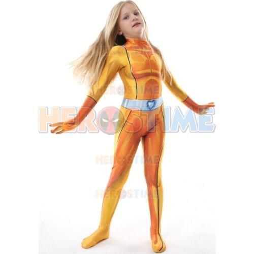 Alex Totally Spies Cosplay Costume 3D Print High Quality Lycra Spandex Superhero Suit Halloween costume for Kids Free shipping