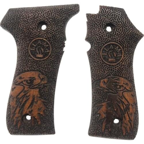 Llama 7,65mm. Compatible Special Series Eagle Pattern Laser Cut Wooden Grip Mod1