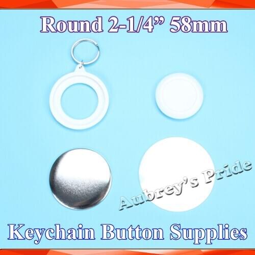 2-1/4" 58mm 100 Sets KeyChain Badge Button Supply Materials for NEW Professional Badge Button Maker