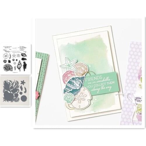 SEASHELLS Metal Cutting Dies And Stamps Stencils for Scrapbook Album Photo Embossing Handmade New Cutting Dies For 2021