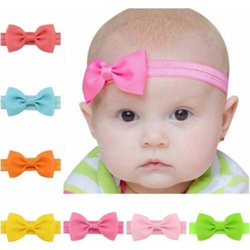 10pcs Mini Bowknot Hairband Baby Kids Girls Elastic Headband bow headband baby Lovely Kids Elastic Turban headband baby