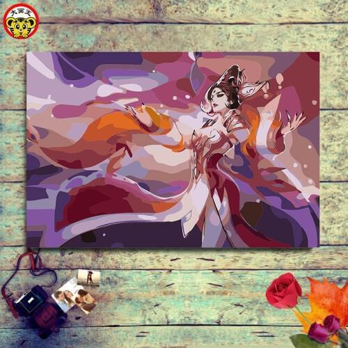 Painting by numbers art paint by number Wu Zetian Queen pictures by numbers paintings Game Anime King Glory League of Legends
