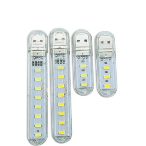 3/8 LEDs Night Light Mini USB Book LED Light Portable USB LED Light Power Bank for Power Computer Laptop Night Lighting Notebook