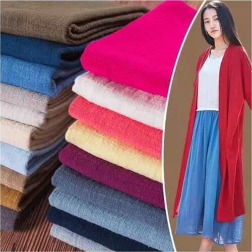 Cotton linen Cloth Solid color Spring summer Dress Clothing Cloth Thin Girl‘s Tulle Skirt DIY Handmade Fabric