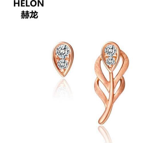 Solid 14k Rose Gold SI/H Full Cut Natural Diamonds Stud Earrings Engagement Wedding Anniversary Women Earrings Fine Jewelry