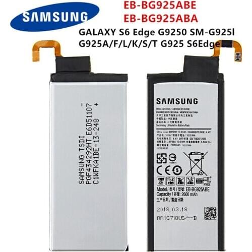 SAMSUNG Orginal EB-BG925ABE EB-BG925ABA 2600mAh Battery For SAMSUNG GALAXY S6 Edge G9250 G925FQ G925F G925S G925V G925A S6Edge