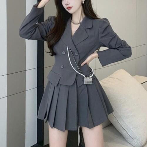 2021 Autumn Casual Elegant Dress Suits Women Black Y2k Party Mini One-piece Dress Slim Long Sleeve France Vintage Designer Dress