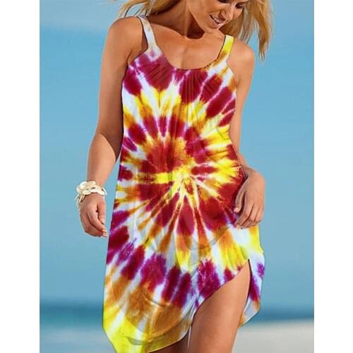 Bohemian Style Beach Dress 3D Printed dress Female Camisole beach dress Faldas casual female dress female slim sexy dress