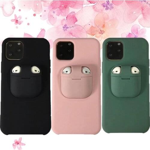 Mobile Phone Shockproof Earphone 2 In 1 Cover for AirPods for IPhone 11 Pro Max Holder Case New Design for AirPods Phone Case